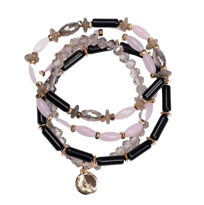 Stella + Gemma Bracelet Set Of 4 Multi Beads Pink Pastel image number 0
