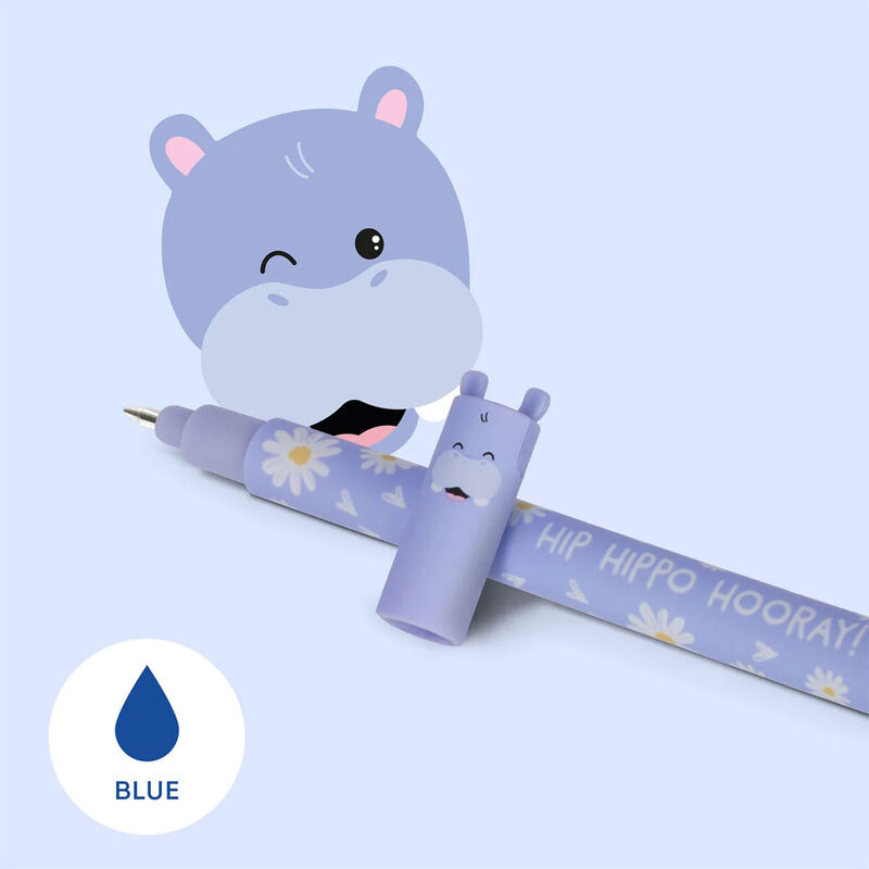 Legami Hippo Erasable Pen - Blue Ink image number 2