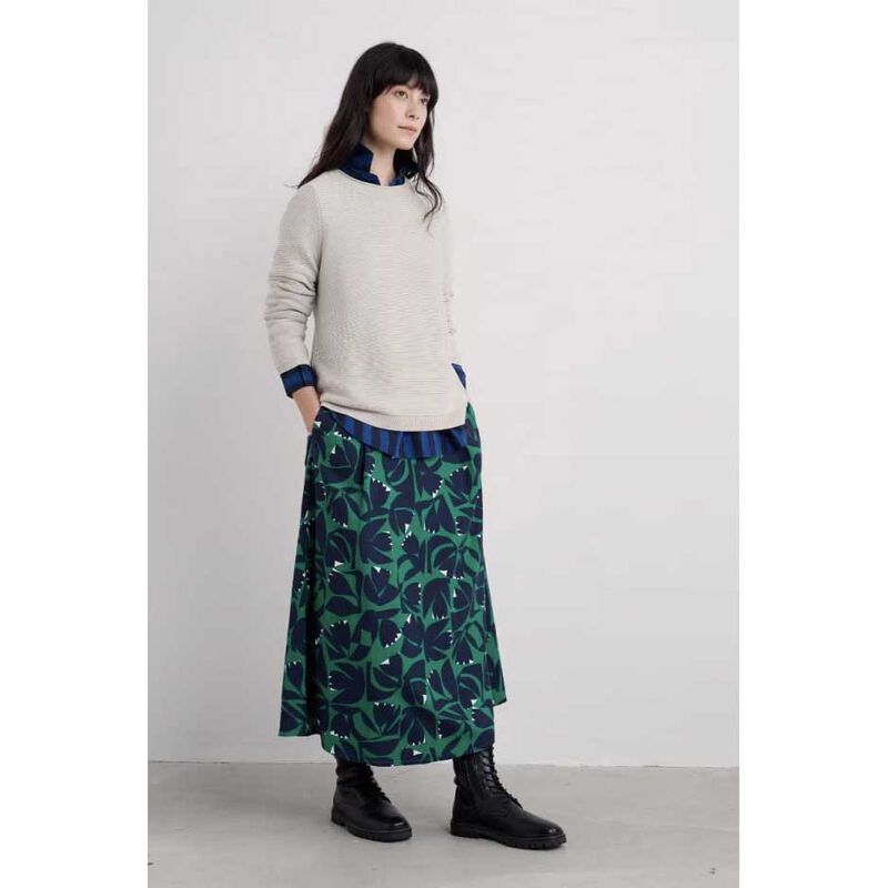 Seasalt Cornwall Swallow Hill Skirt Floral Cutout Glade image number 3