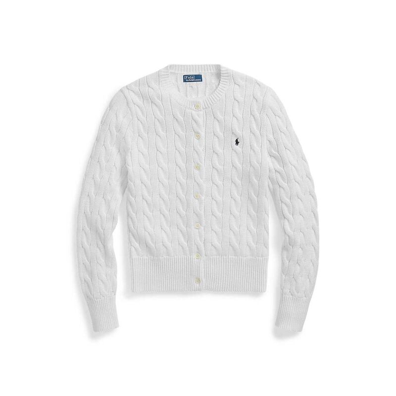 Polo Ralph Lauren Cable Knit Cotton Crewneck Cardigan image number 2