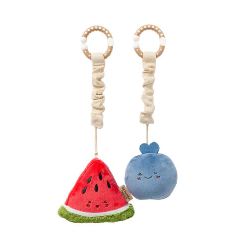 Living Textiles Plush Stroller Toy 2 Pack - Watermelon & Blueberry