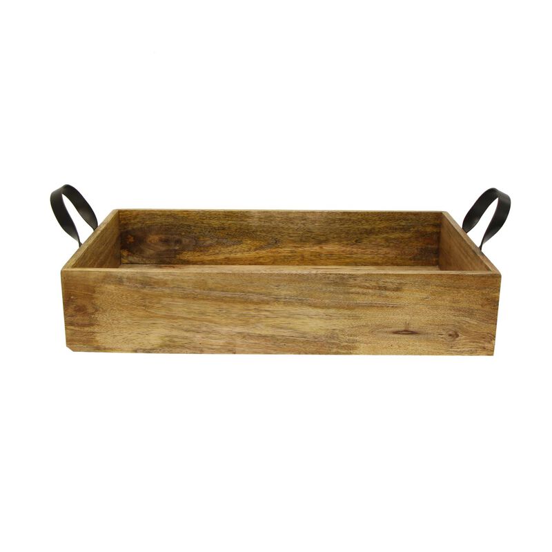 French Country Ploughmans Small Rectangle  Tray Iron Handles image number 1