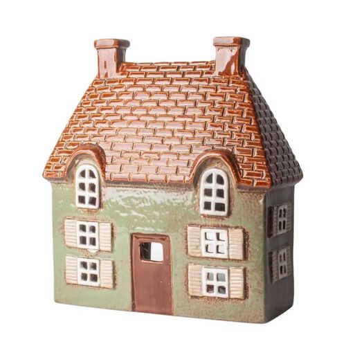 French Country Cotswold Tea Light Cottage Seagreen