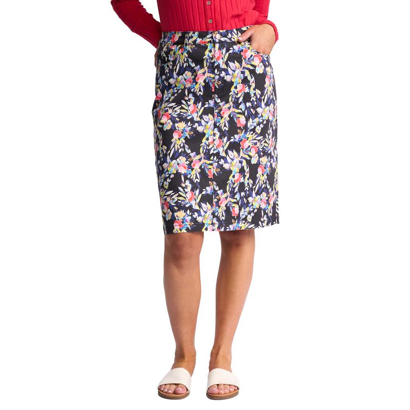 Vassalli Printed Lightweight Skirt With Centre Back Vent image number 0