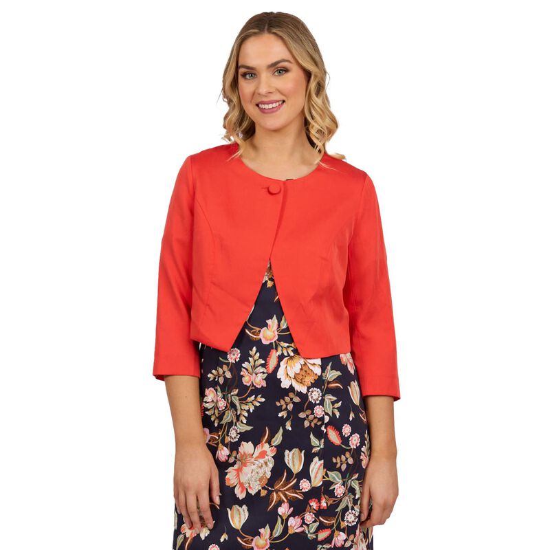 Vassalli 3/4 Sleeve Single Button Cropped Jacket image number 7