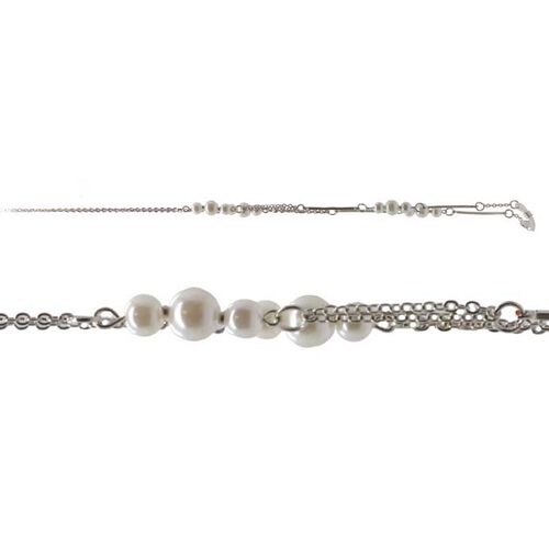 On The Nose Silver Chain with White Pearls