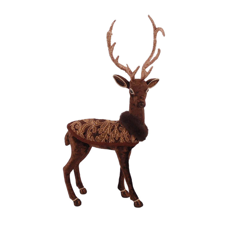 Brown Deer With Brocade Coat Standing 36x16x58cm image number 0