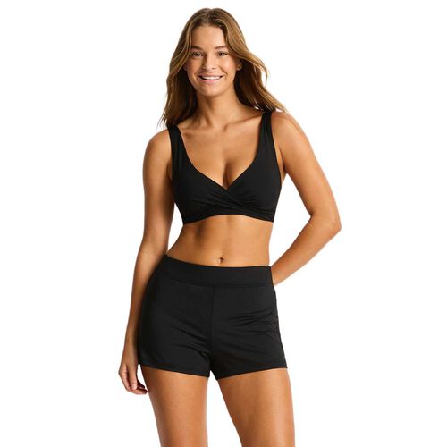 Sea Level Essentials Cross Front Multifit Bra Top