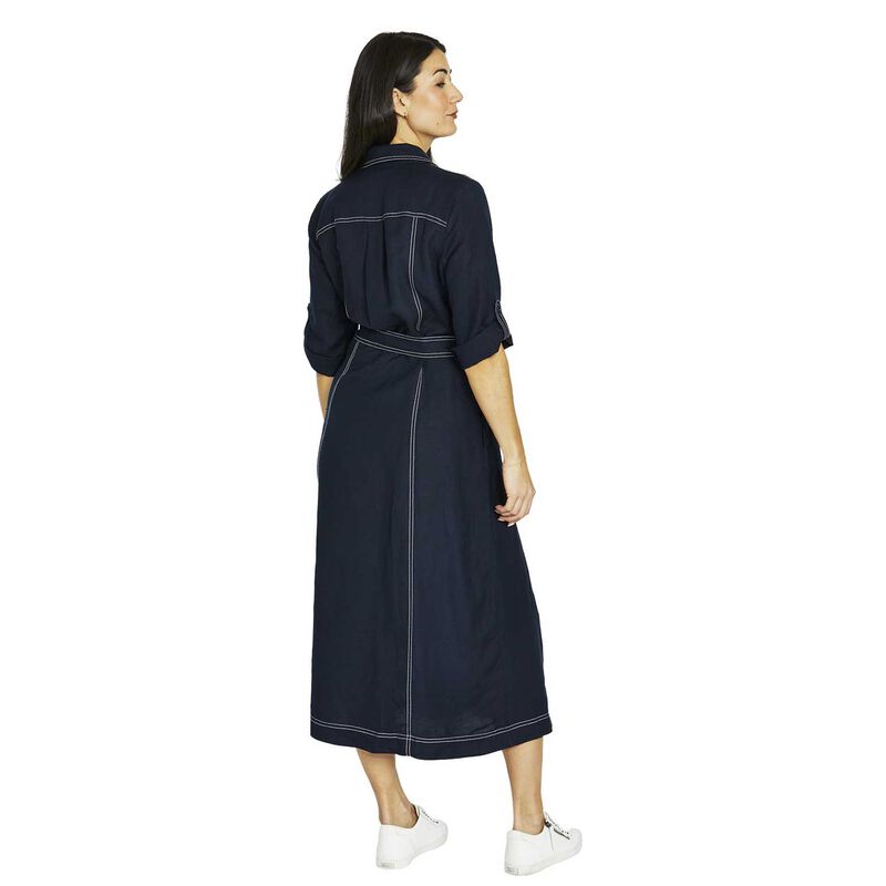 Jump Contrast Stitch Tie Dress image number 1