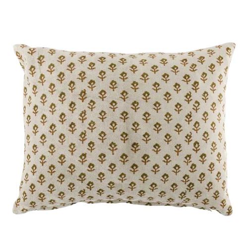 French Country Flower Handblock Velvet Cushion Cover
