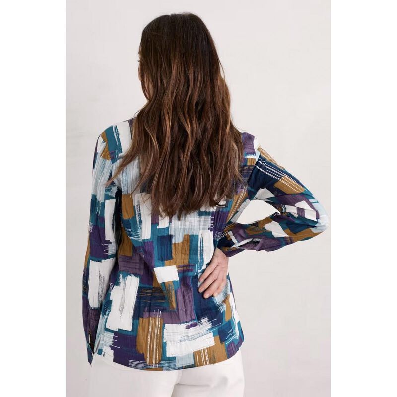 Seasalt Cornwall Larissa Shirt Stitched Abstract Starling image number 1