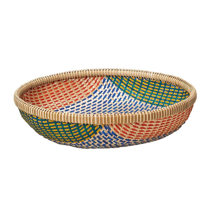 Citt&agrave; Thao Woven Basket Blue/Multi L image number 0