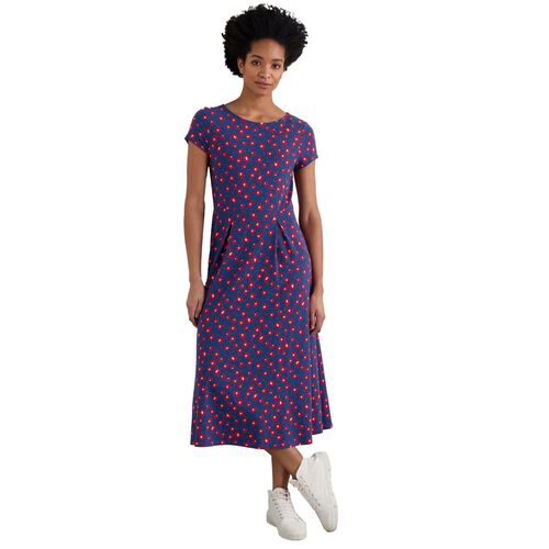 Seasalt Cornwall Wild Bouquet Dress Looping Floral Dark Voyage