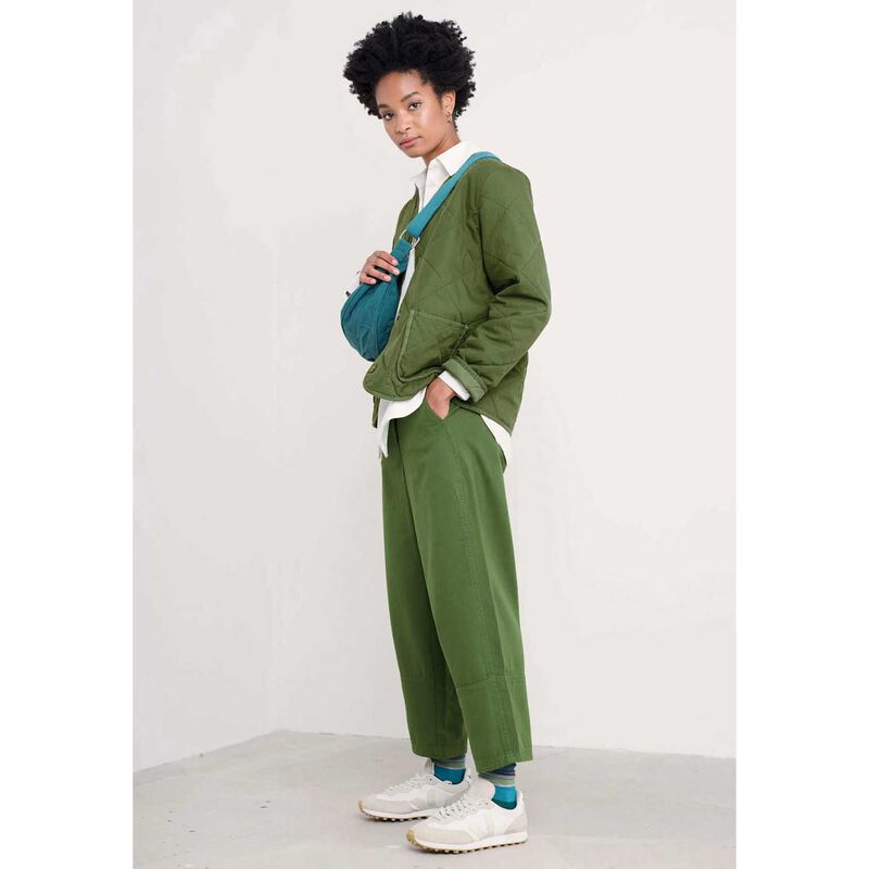 Seasalt Cornwall Painted Forms Trouser Forest Green image number 3