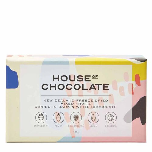 House of Chocolate Freeze Dried Fruit in Dark and White Chocolate 100g