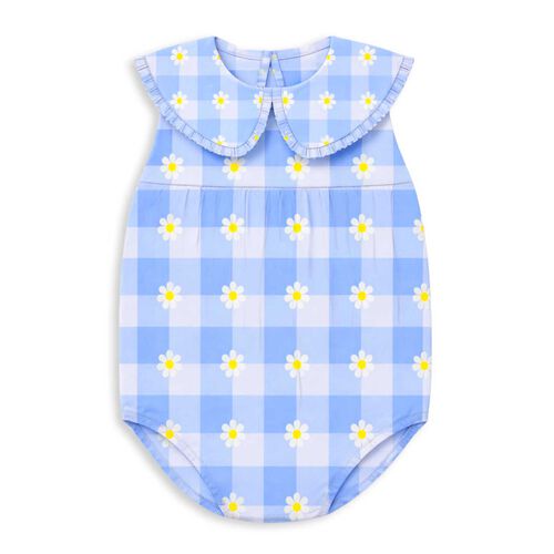 Milky Daisy Check Playsuit 00-1Y
