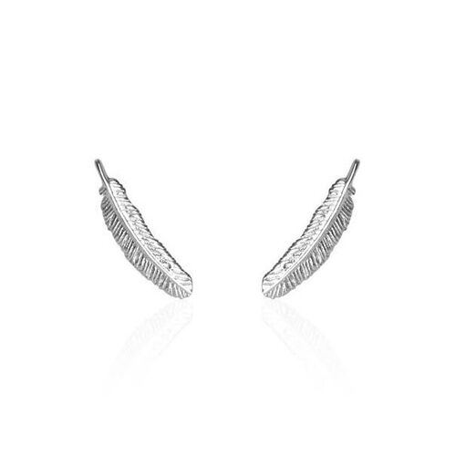 Boh Runga Miromiro Feather Stud Earrings Silver