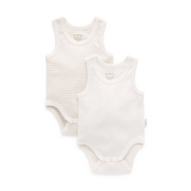 Purebaby Rib Bodysuit 2 Pack image number 4