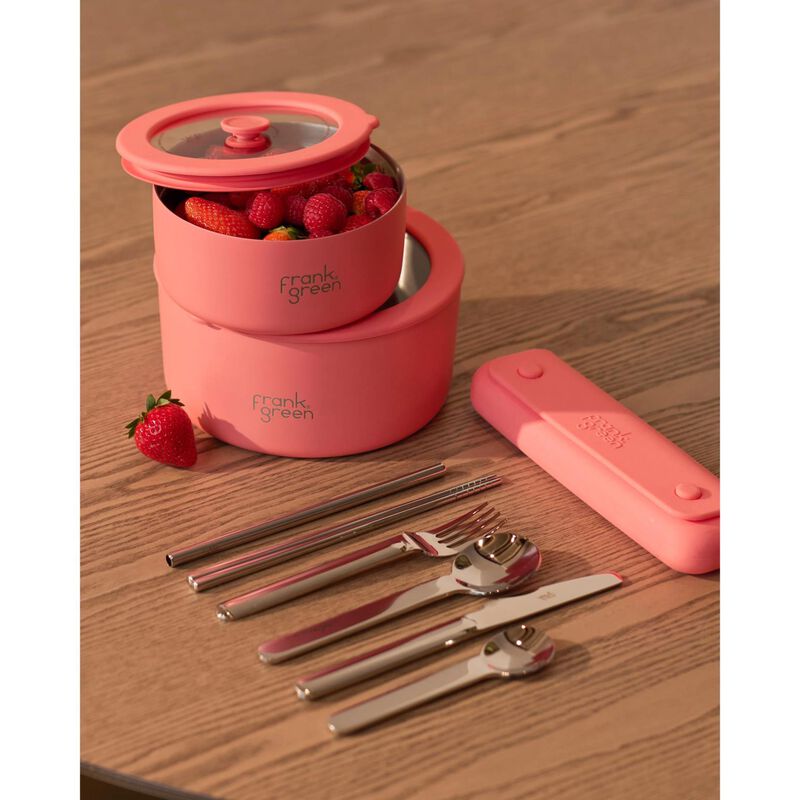 frank green 6 Piece Cutlery Set in Silicone Pouch Blushed image number 1
