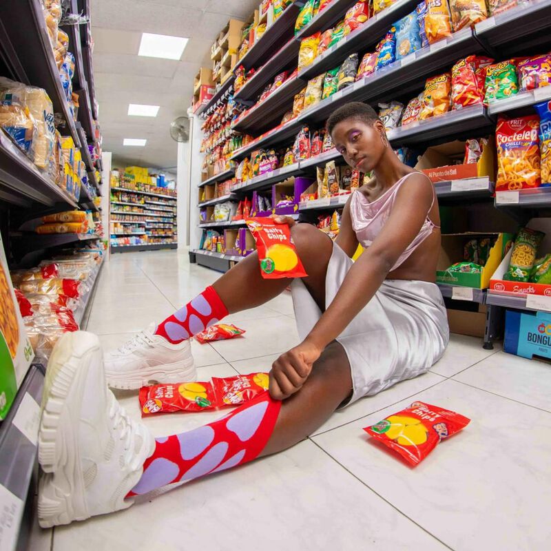 Eat My Socks Salty Chips Socks image number 1