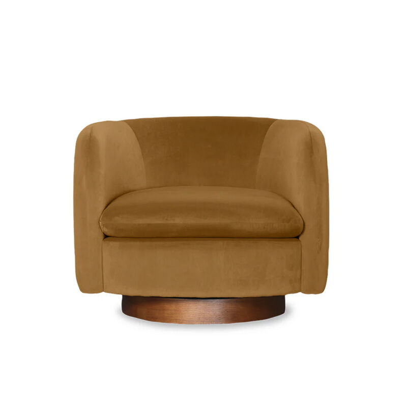 Charlie Swivel Chair- Camel Velvet image number 1