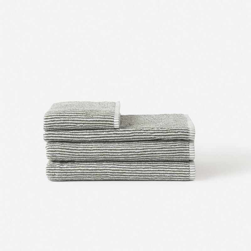 Citt&agrave; Stripe Cotton Hand Towel Olive/White  - 45x75cm image number 1