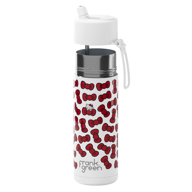 frank green 20oz Reusable Bottle Hello Kitty w Flip Straw Lid (Bow Edition) image number 1