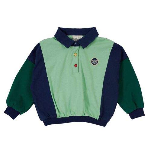 Goldie + Ace Panelled Relaxed Rugby Sweat Top 1-2Y