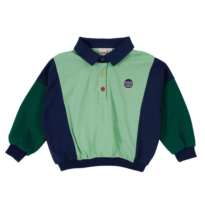 Goldie + Ace Panelled Relaxed Rugby Sweat Top 1-2Y image number 0