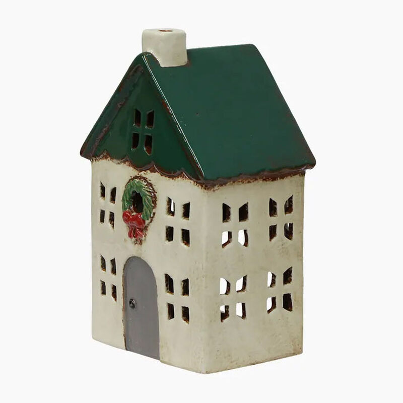 French Country Christmas Tea Light House Green Small image number 2