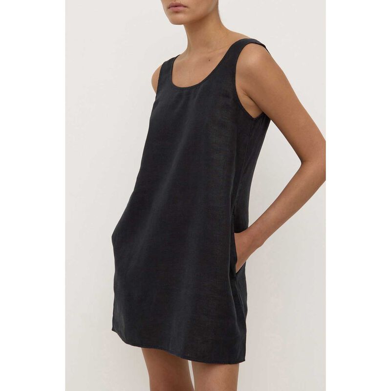 Assembly Label Selma Linen Mini Dress Black image number 2