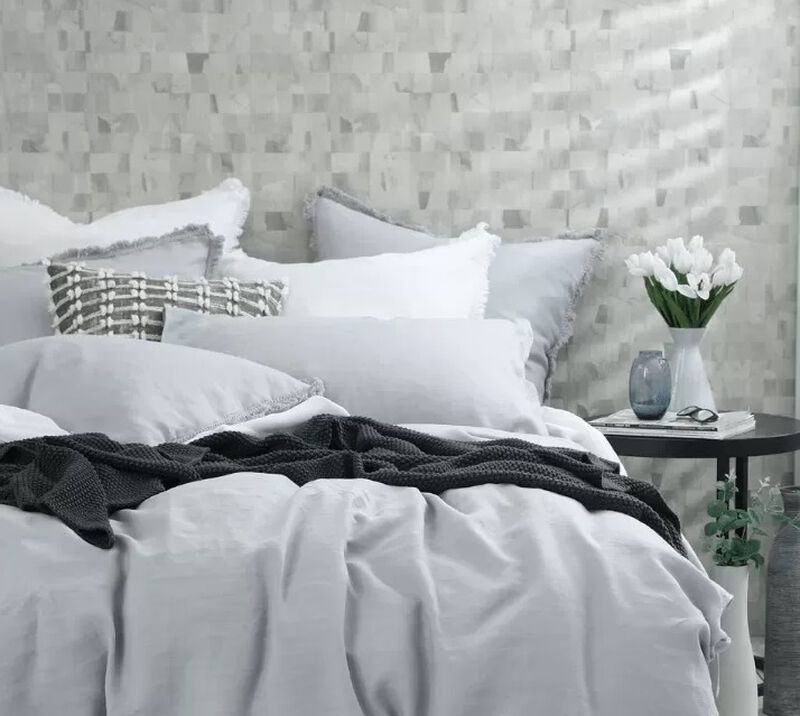 MM Linen Laundered Linen Tassel Pillowcover Set image number 3