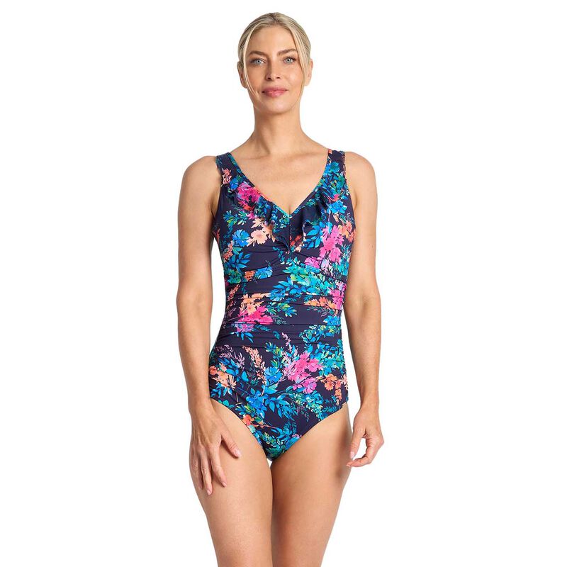 Jantzen Fresia Dd/E Mesh Frill One Piece Navy image number 0