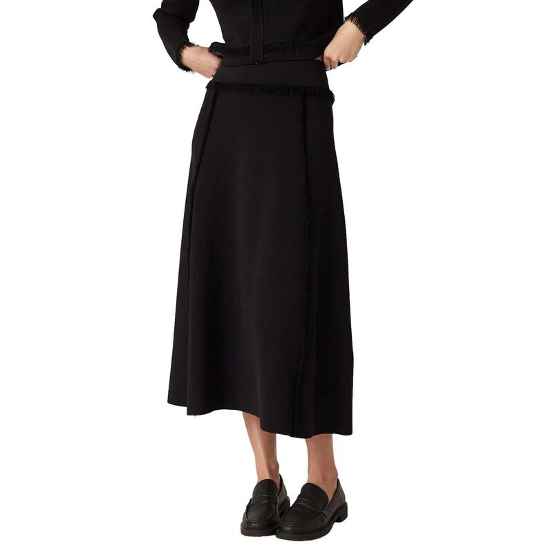 Cable Crepe Fringe Skirt image number 0
