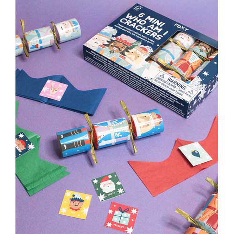 The Paperie Foxy Novelty Mini Crackers Who Am I? Set of 6 image number 1