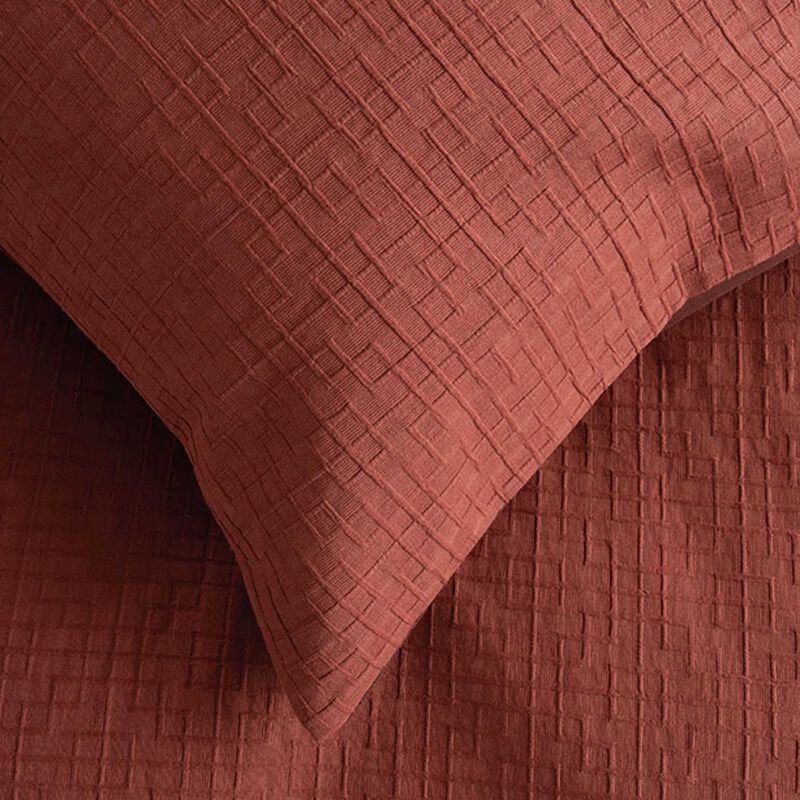 Bambury Trellis Jacquard Quilt Cover Set Brick image number 1