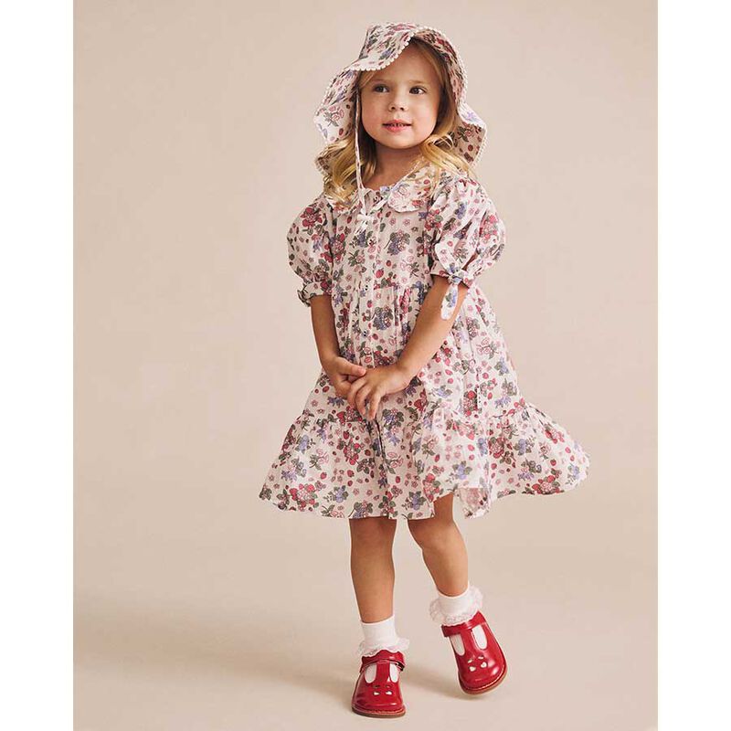Huxbaby Stawberry Garden Tiered Smock Dress 3-5Y image number 3