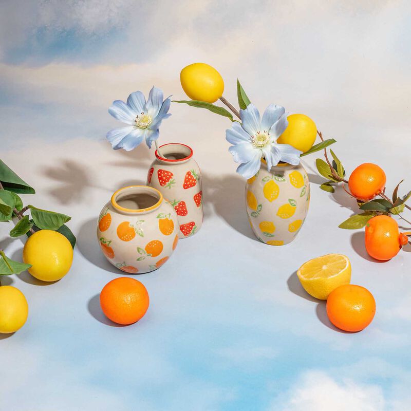 Sass & Belle Fruit Stamped Mini Vases - Assorted image number 1