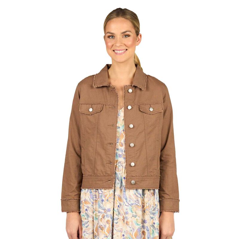 Vassalli Linen Jacket with Frayed Seams image number 0