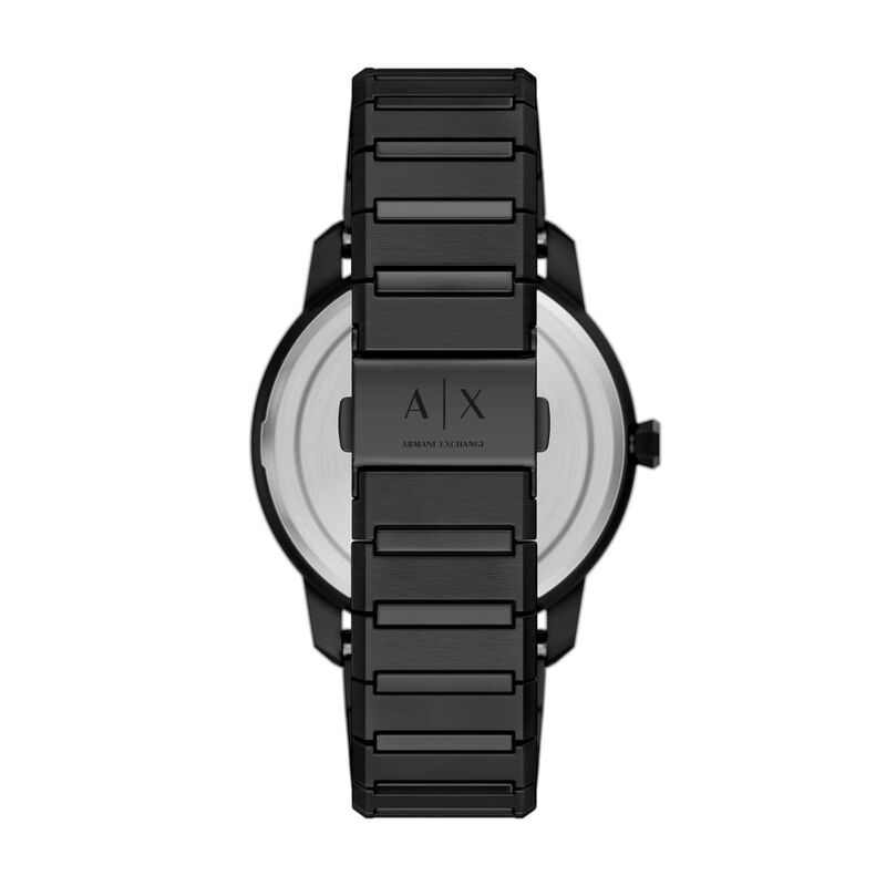 Armani Exchange Three-Hand Black Stainless Steel Watch image number 1