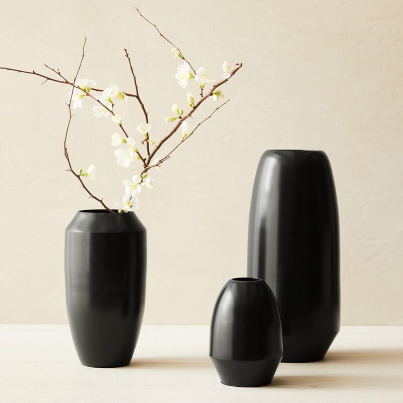 West Elm Foundations Metal Vase Small Oil Rubbed Bronze image number 1