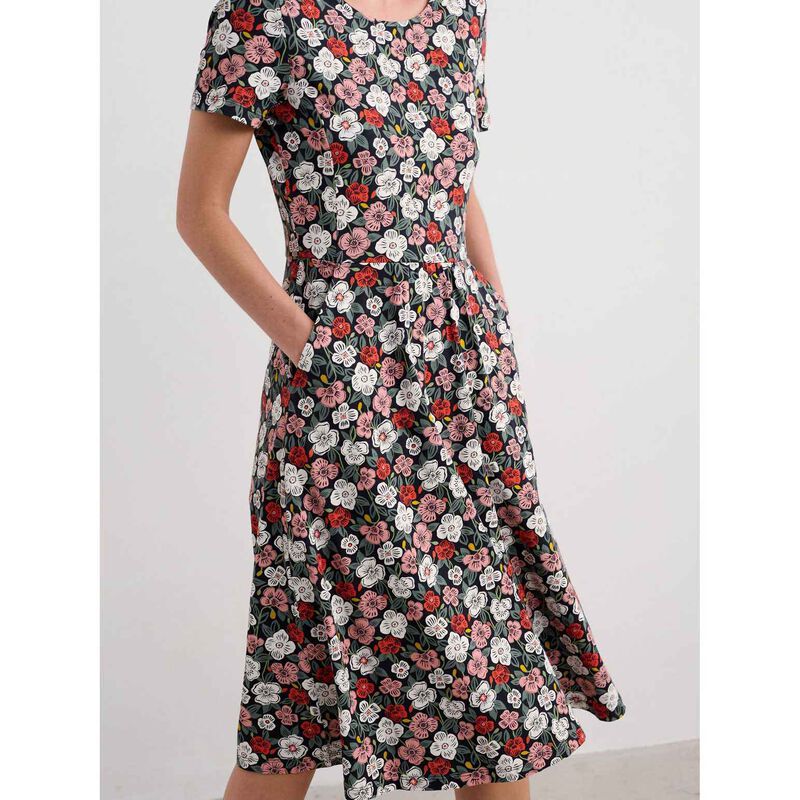 Seasalt Cornwall S/S April Dress Floral Tumble Onyx image number 2