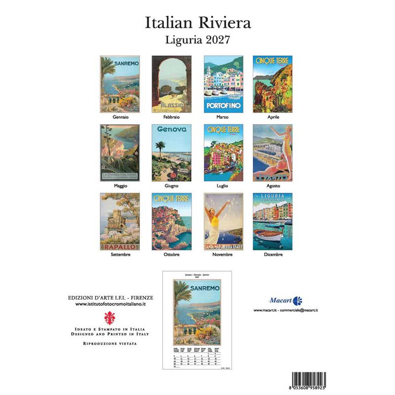 Istituto Fotocromo Italian Riviera Italiano Medium Art Calendar 2027 image number 2