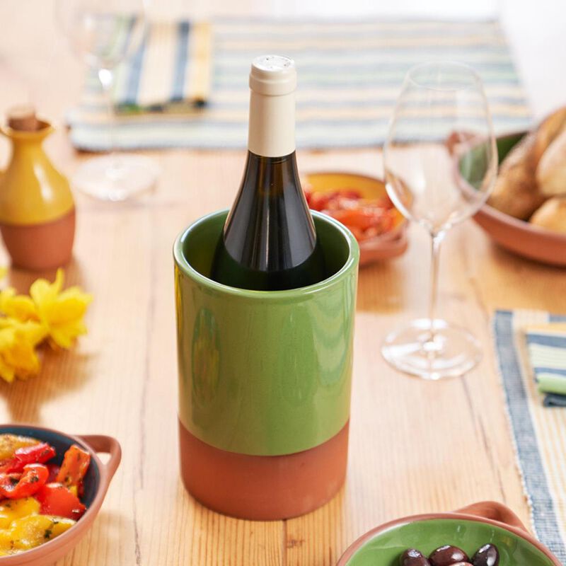 Dexam Sintra Glazed Terracotta Wine Cooler - Green image number 2