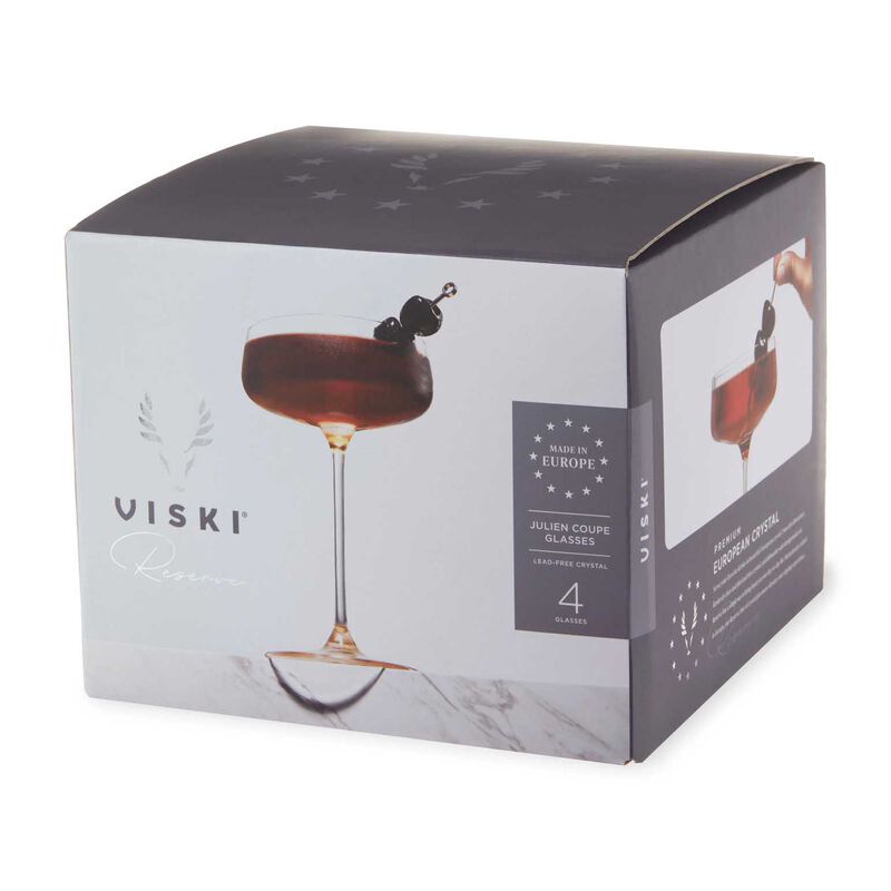 Reserve Julien Crystal Coupe Glasses By Viski Set Of 4 image number 1