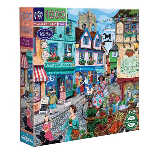 eeBoo Village By The Sea Square 1000 Piece Puzzle