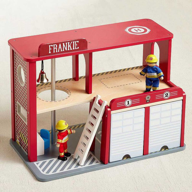Pottery Barn Kids Big Jigs Wooden Fire Station Set image number 0