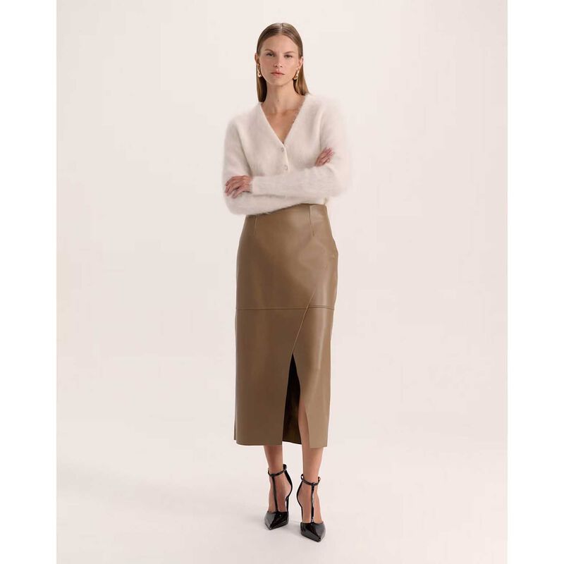 SABA Viv Faux Leather Wrap Midi Skt image number 3