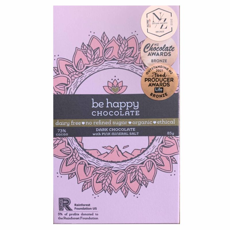 be happy Dark Chocolate with Mineral Salt Bar 85g image number 0