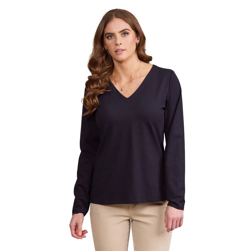 Vassalli V Neck Long Sleeve Top image number 3